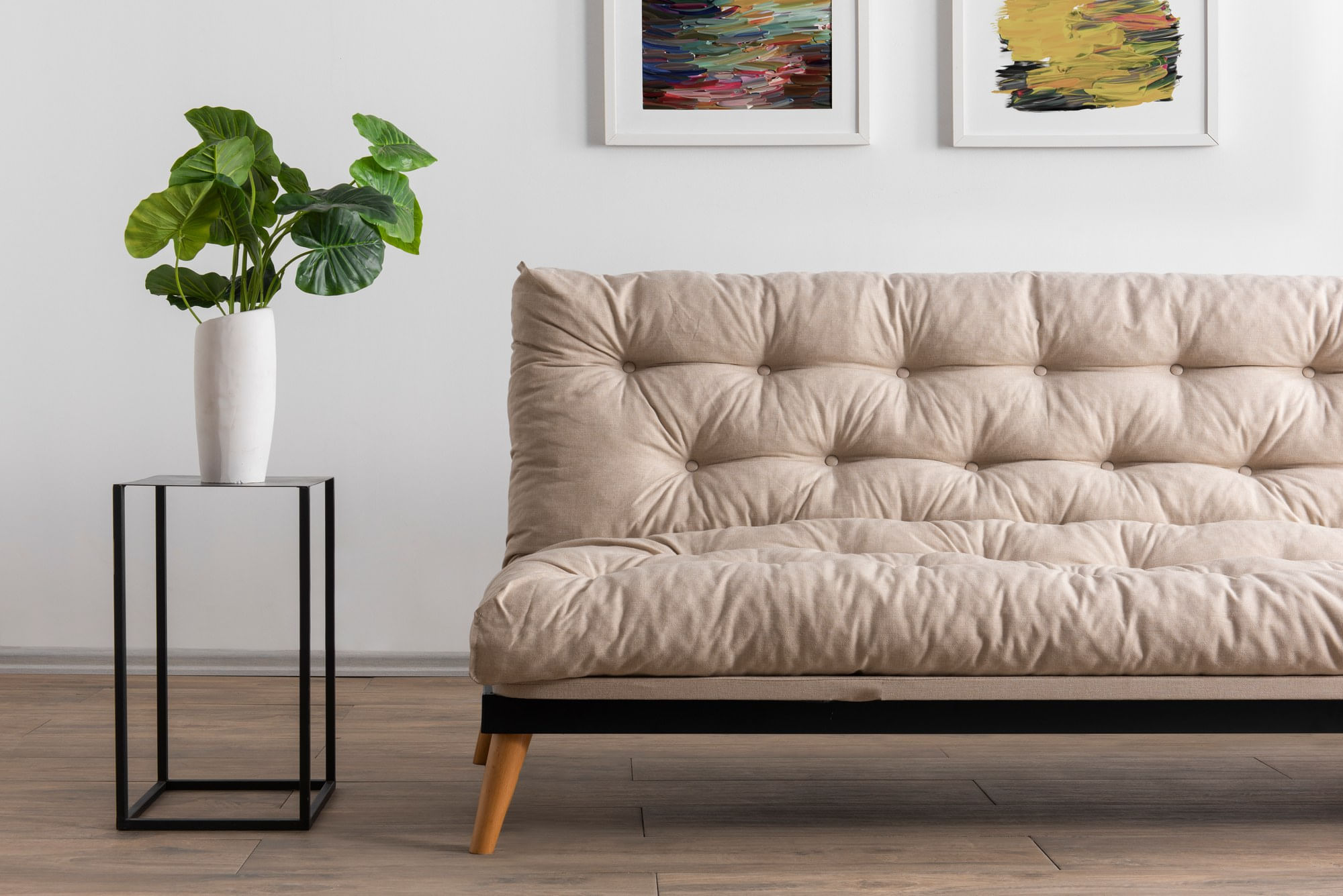 Canapea extensibila 3 locuri, Atelier Del Sofa, structura metal, stofa in, crem, 185x92x82 cm — imaginea 4