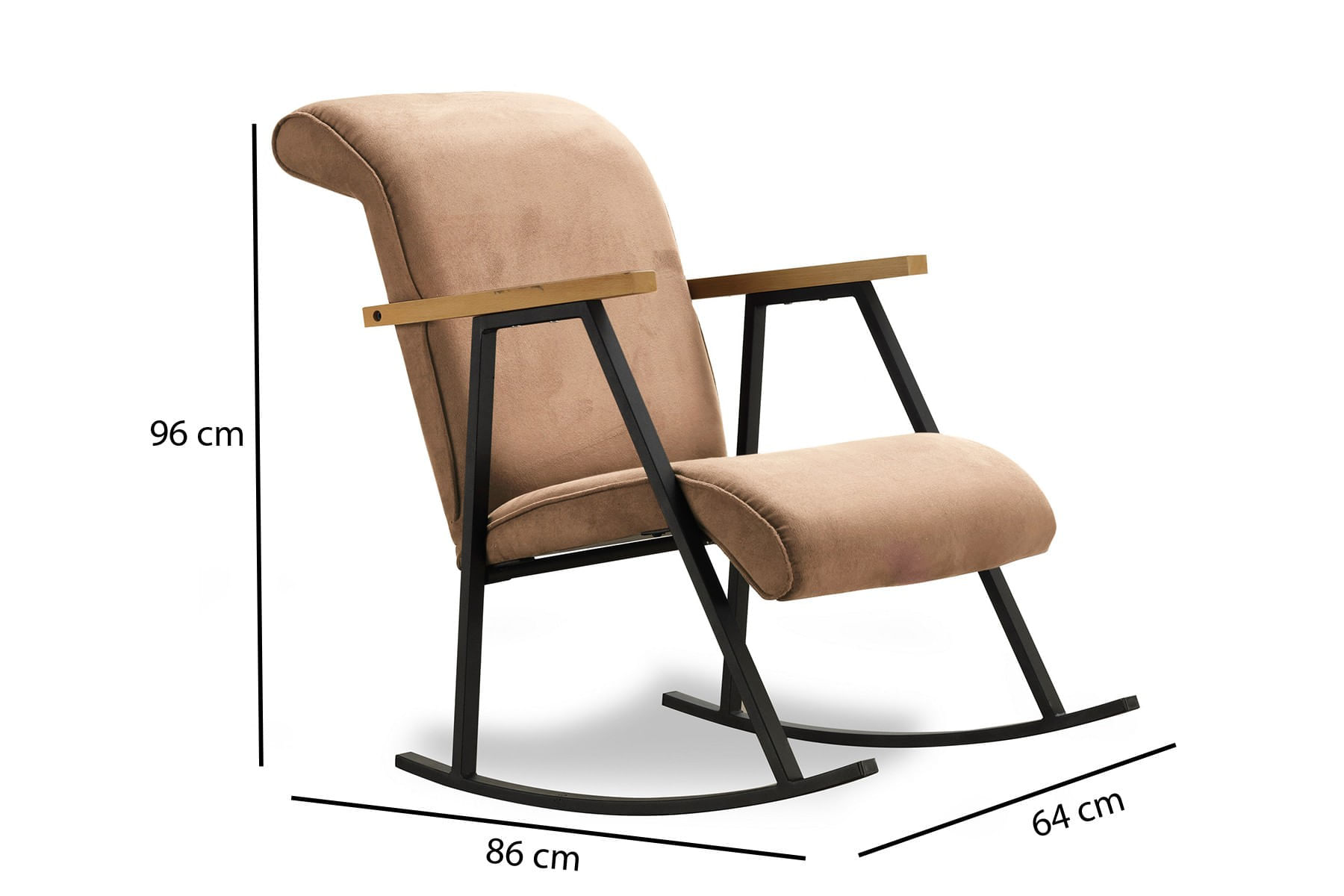 Fotoliu balansoar, Atelier Del Sofa, metal, maro deschis, 65x55x44 cm — imaginea 5