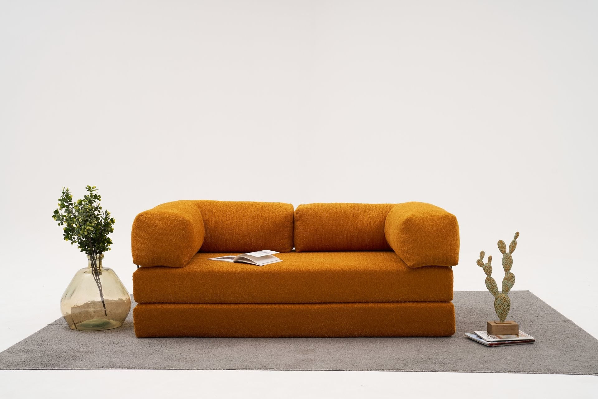 Canapea 3 locuri, Atelier Del Sofa, chenille, portocaliu, 190x95x75 cm - 1 | YEO