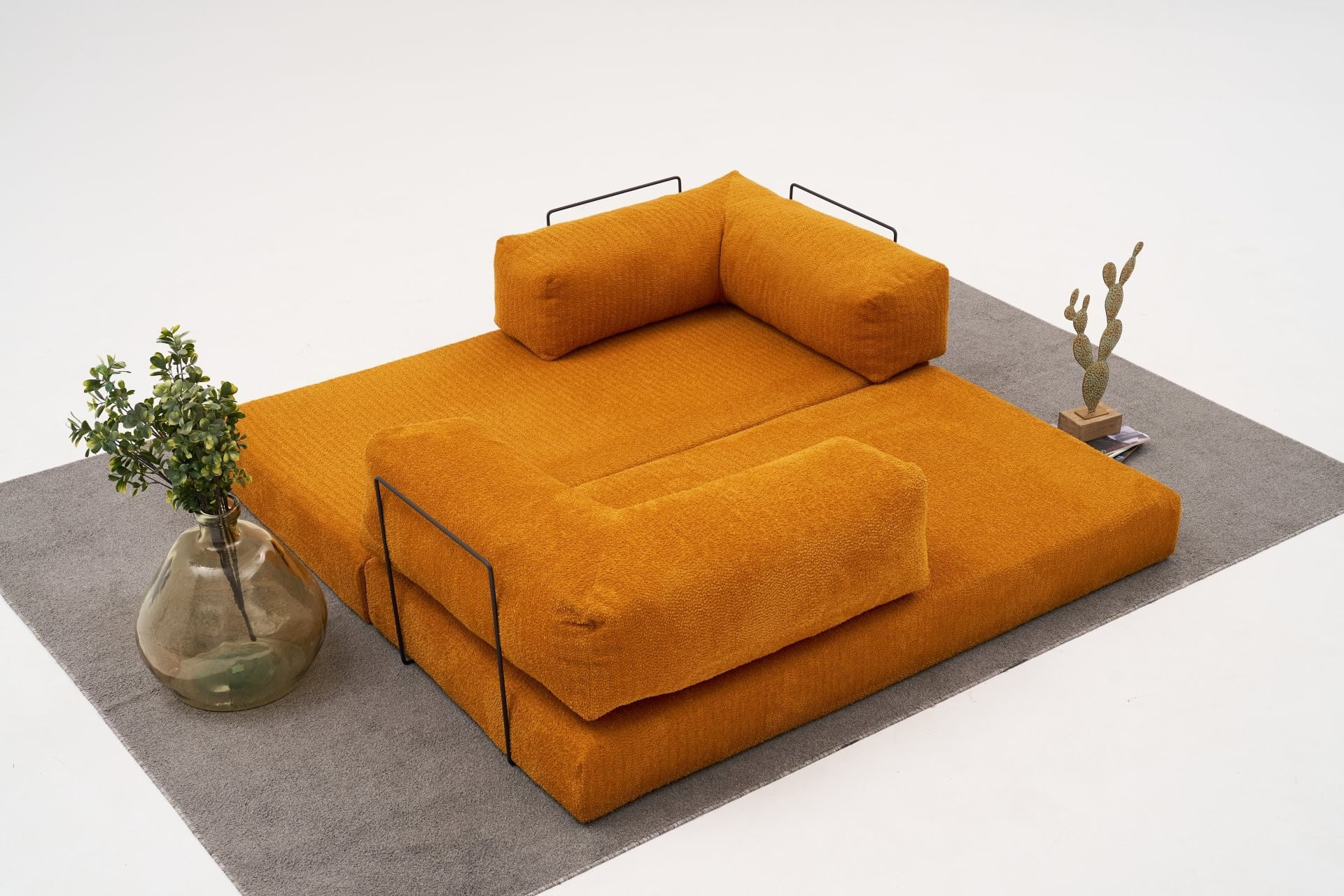 Canapea 3 locuri, Atelier Del Sofa, chenille, portocaliu, 190x95x75 cm - 5 | YEO