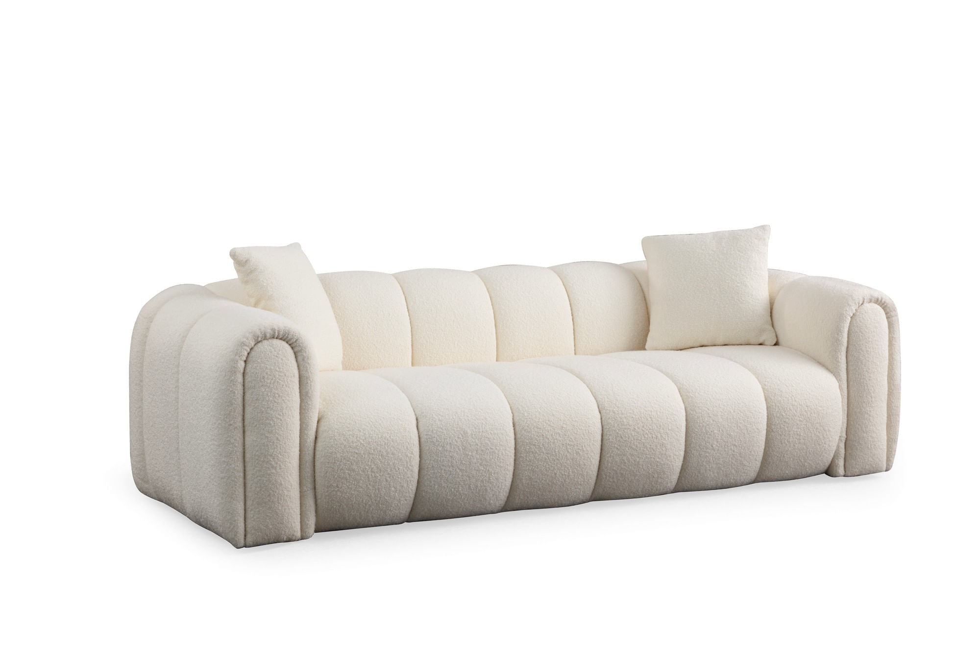 Canapea 3 locuri, Atelier Del Sofa, lemn fag si pal, alb, 240x105x75 cm, 560ARE1544