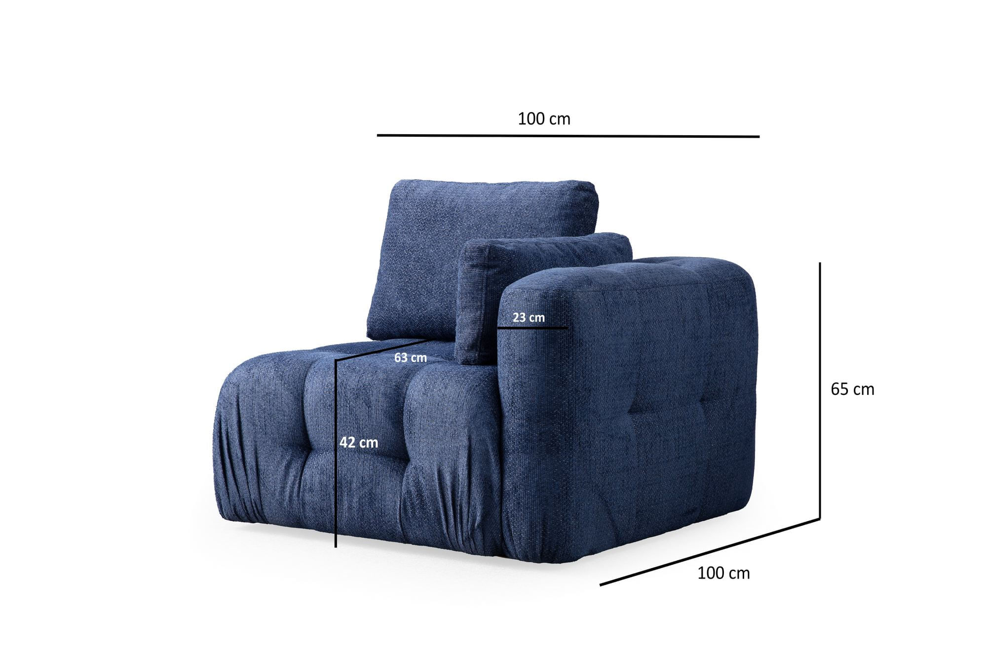 Canapea 2 locuri, Atelier Del Sofa, lemn fag, albastru marin, 300x120x65 cm — imaginea 8