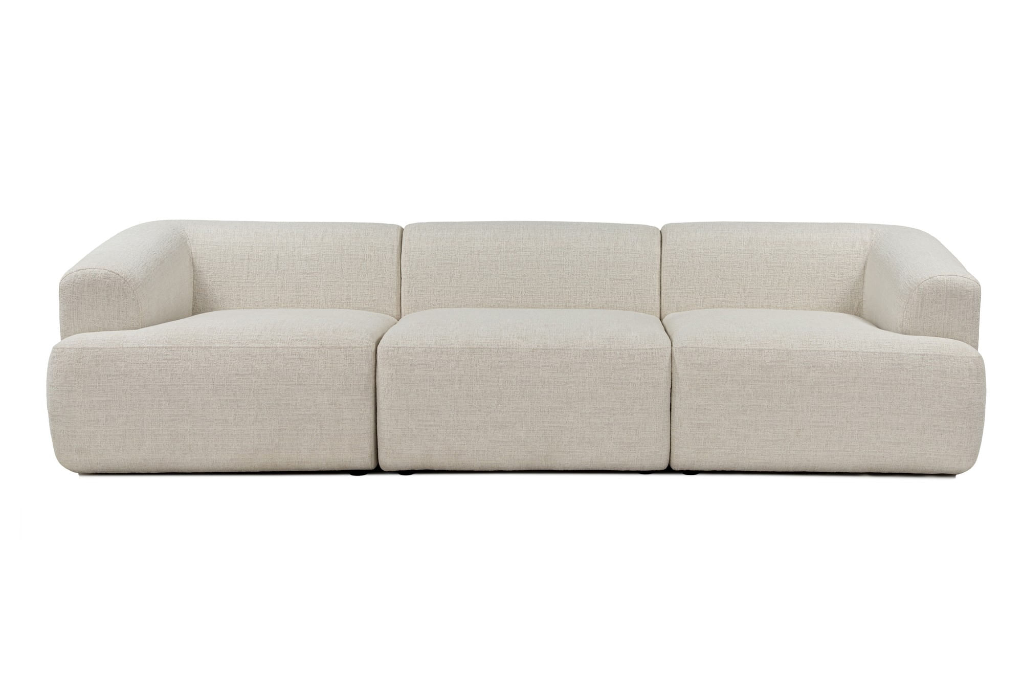 Canapea 3 locuri, Atelier Del Sofa, tesatura cu textura moale, alb, 277x103x72 cm — imaginea 3