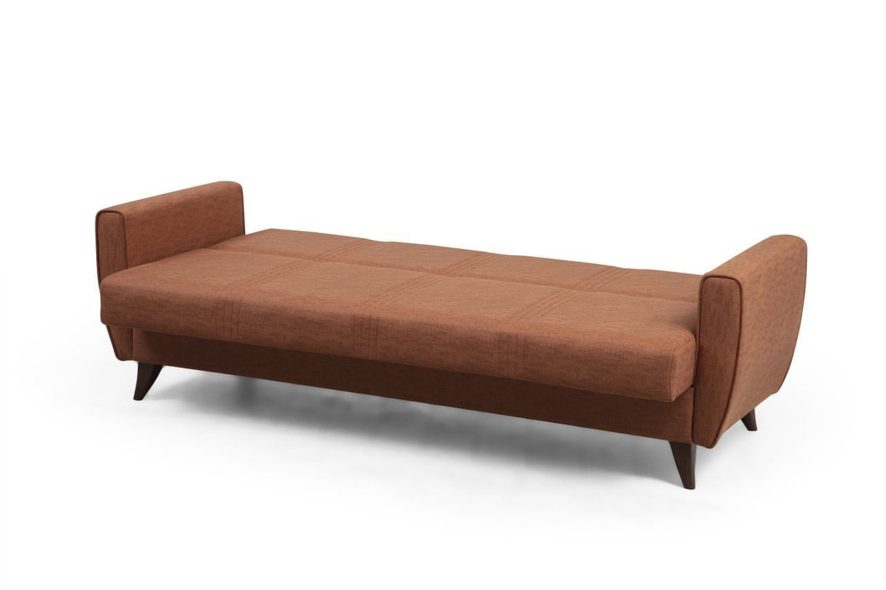 Canapea extensibila 3 locuri, Atelier Del Sofa, cadru metal lemn, rosu tigla, 207x86x77 cm — imaginea 7