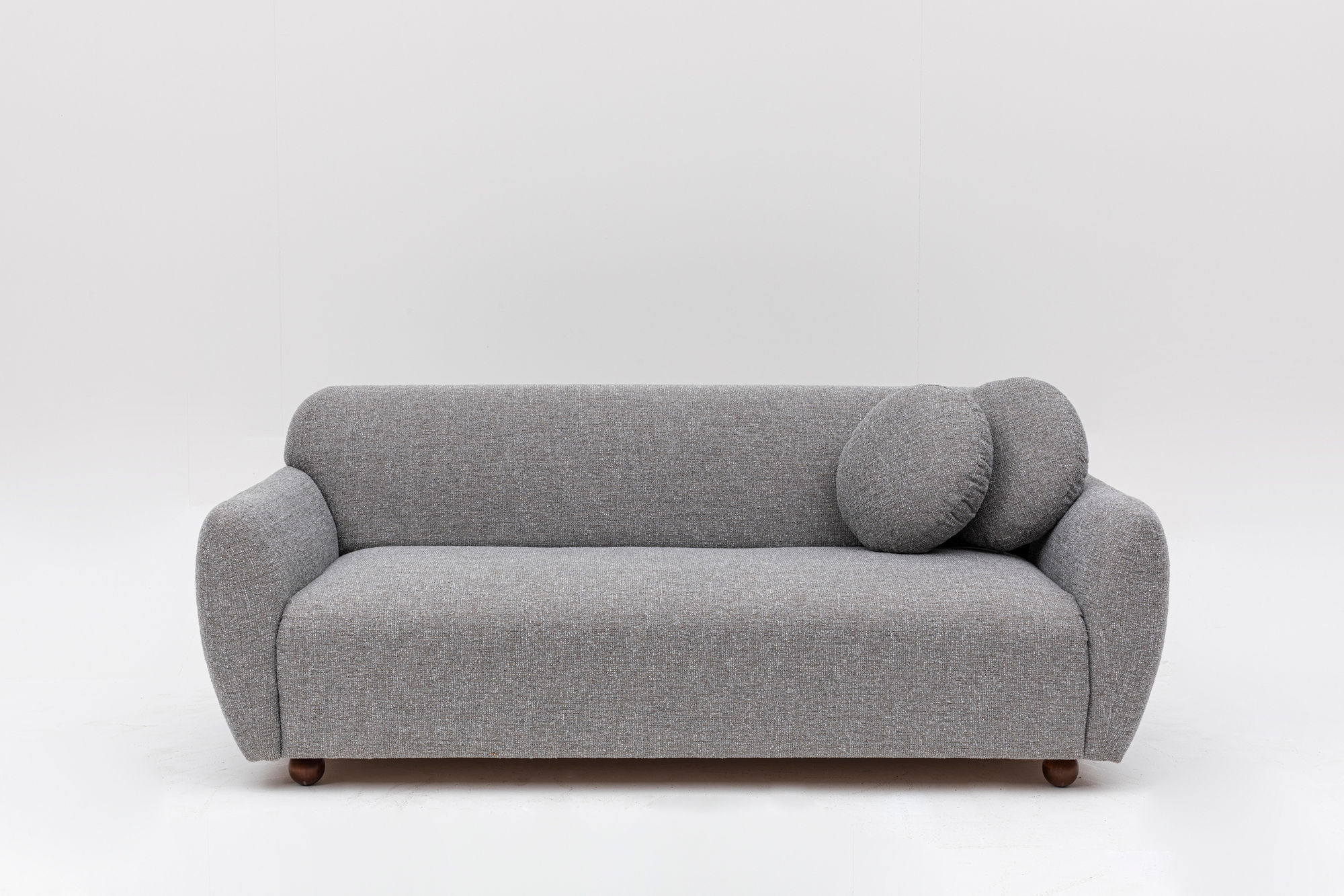 Canapea 3 locuri, Atelier Del Sofa, lemn fag si pal, gri deschis, 223x83x86 cm — imaginea 6