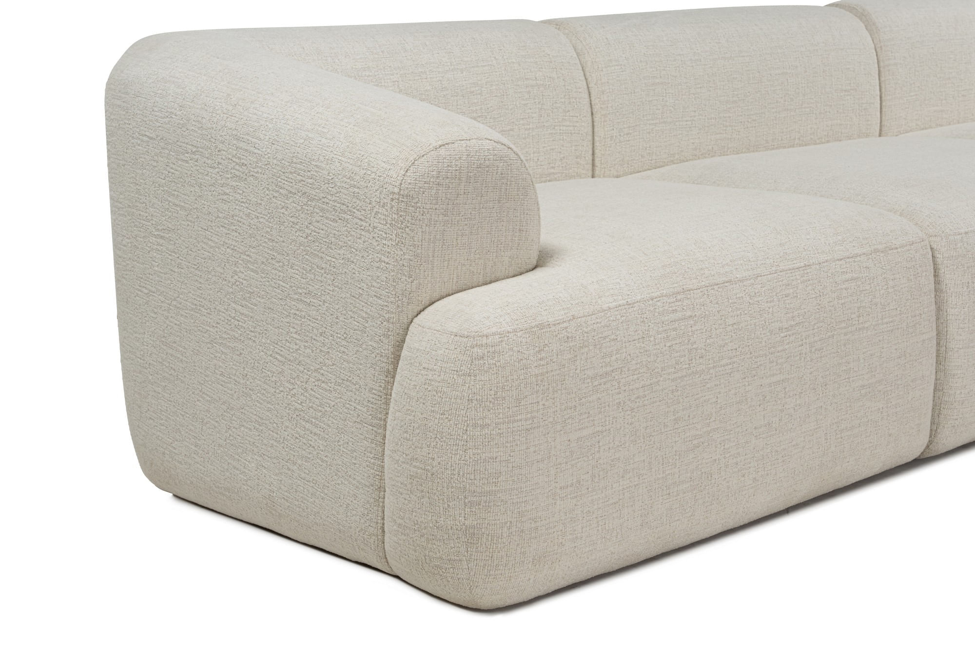 Canapea 3 locuri, Atelier Del Sofa, tesatura cu textura moale, alb, 277x103x72 cm — imaginea 8