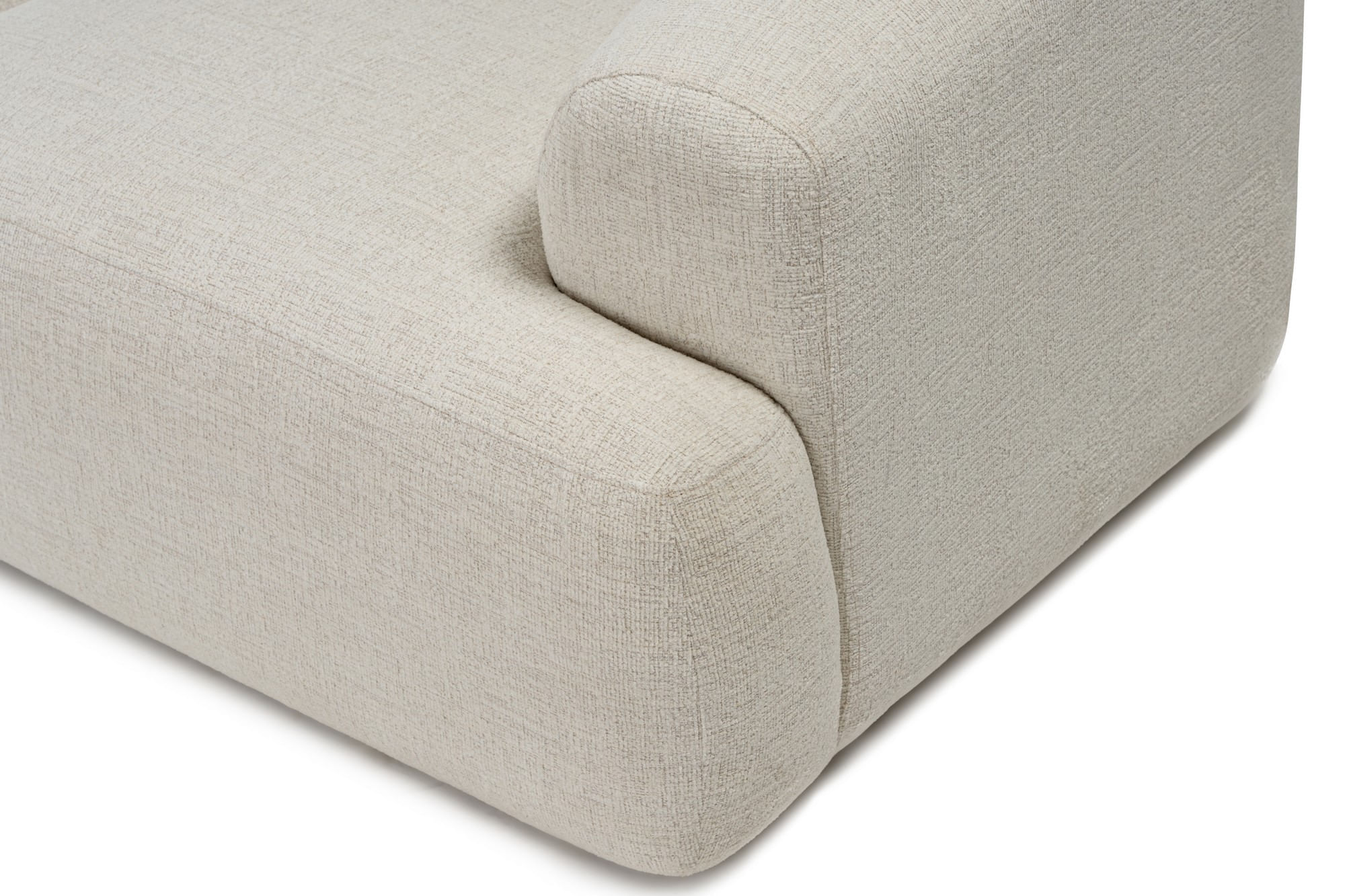 Canapea 3 locuri, Atelier Del Sofa, tesatura cu textura moale, alb, 277x103x72 cm — imaginea 9