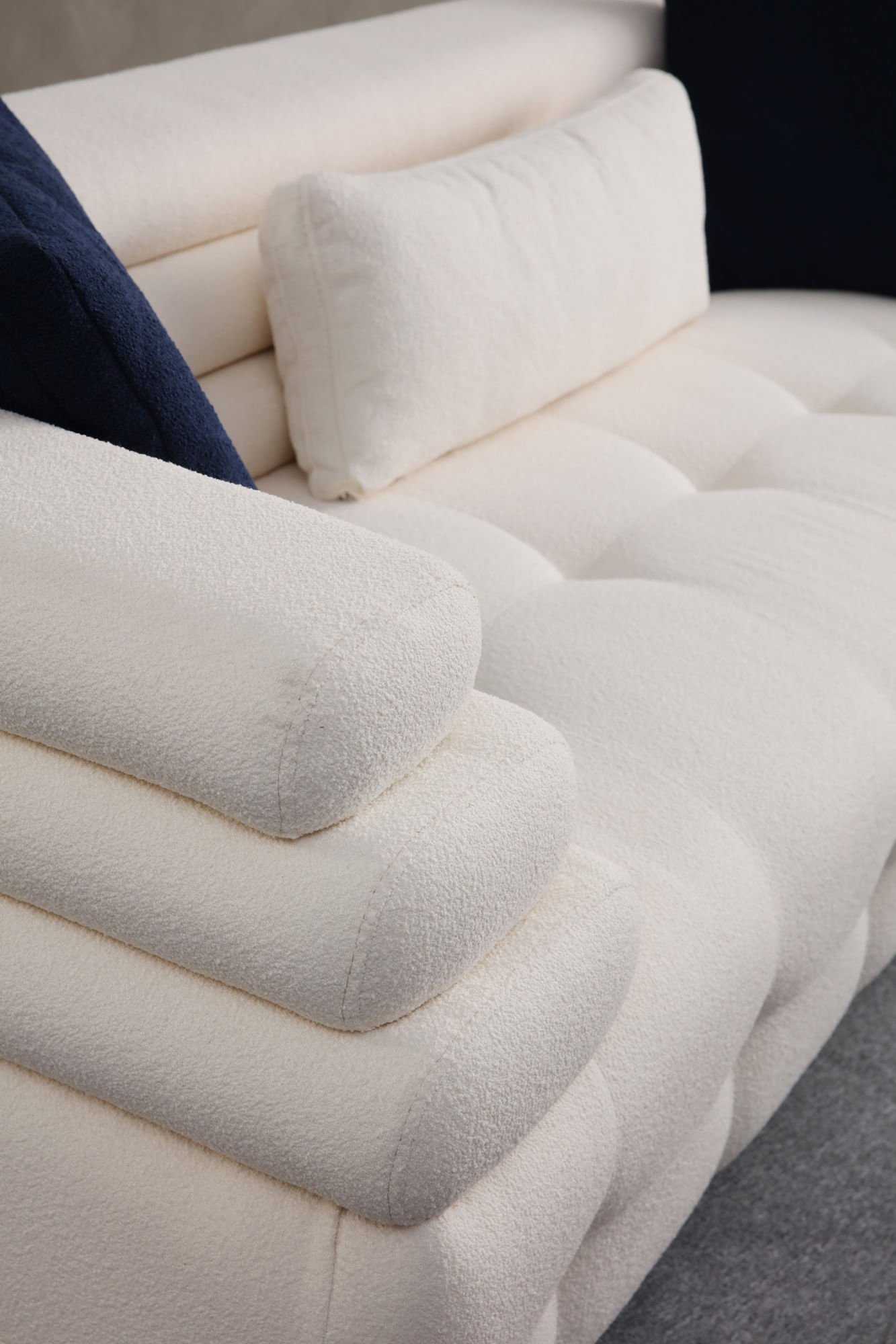 Canapea 3 locuri, Atelier Del Sofa, lemn fag si pal, alb, 255x102x75 cm — imaginea 3