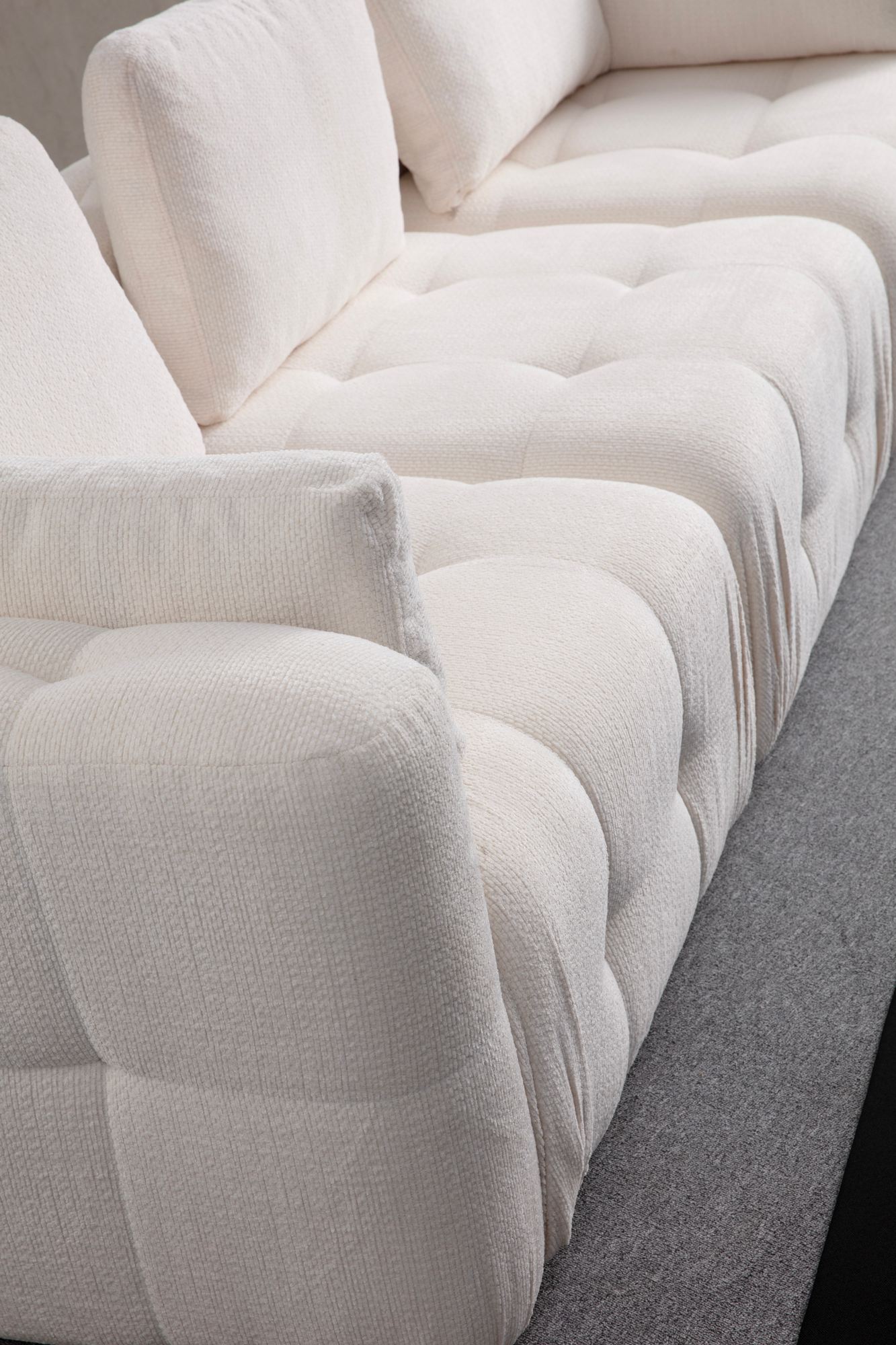 Canapea 3 locuri, Atelier Del Sofa, lemn fag si pal, alb, 290x100x65 cm — imaginea 3