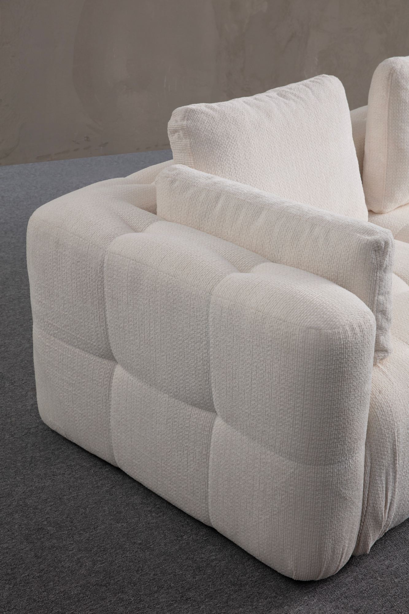 Canapea 3 locuri, Atelier Del Sofa, lemn fag si pal, alb, 290x100x65 cm — imaginea 4