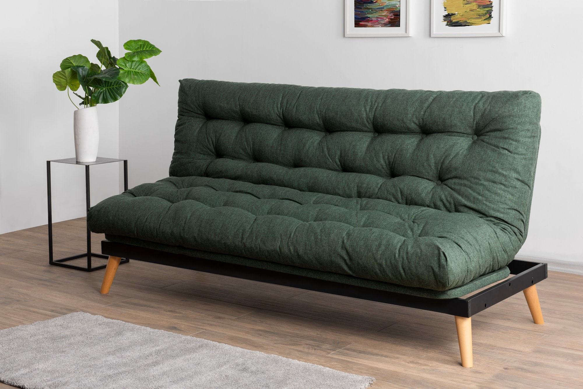 Canapea extensibila 3 locuri, Atelier Del Sofa, structura metal, stofa in, verde, 185x92x82 cm — imaginea 2