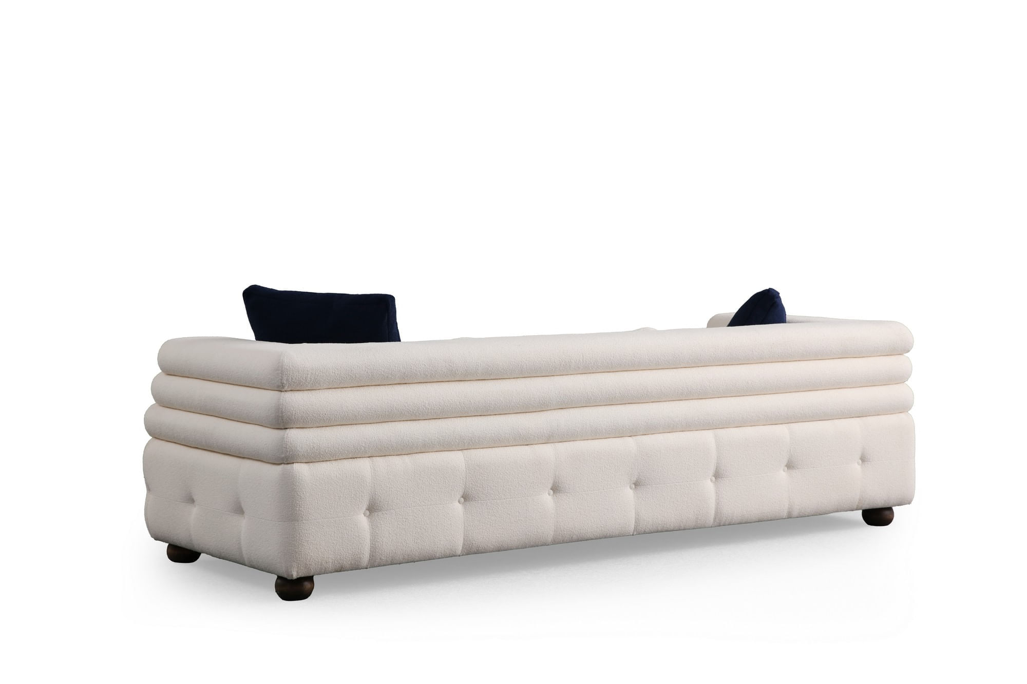 Canapea 3 locuri, Atelier Del Sofa, lemn fag si pal, alb, 255x102x75 cm — imaginea 7