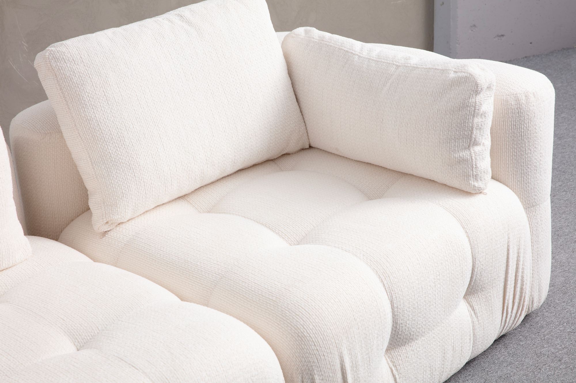 Canapea 3 locuri, Atelier Del Sofa, lemn fag si pal, alb, 290x100x65 cm — imaginea 5