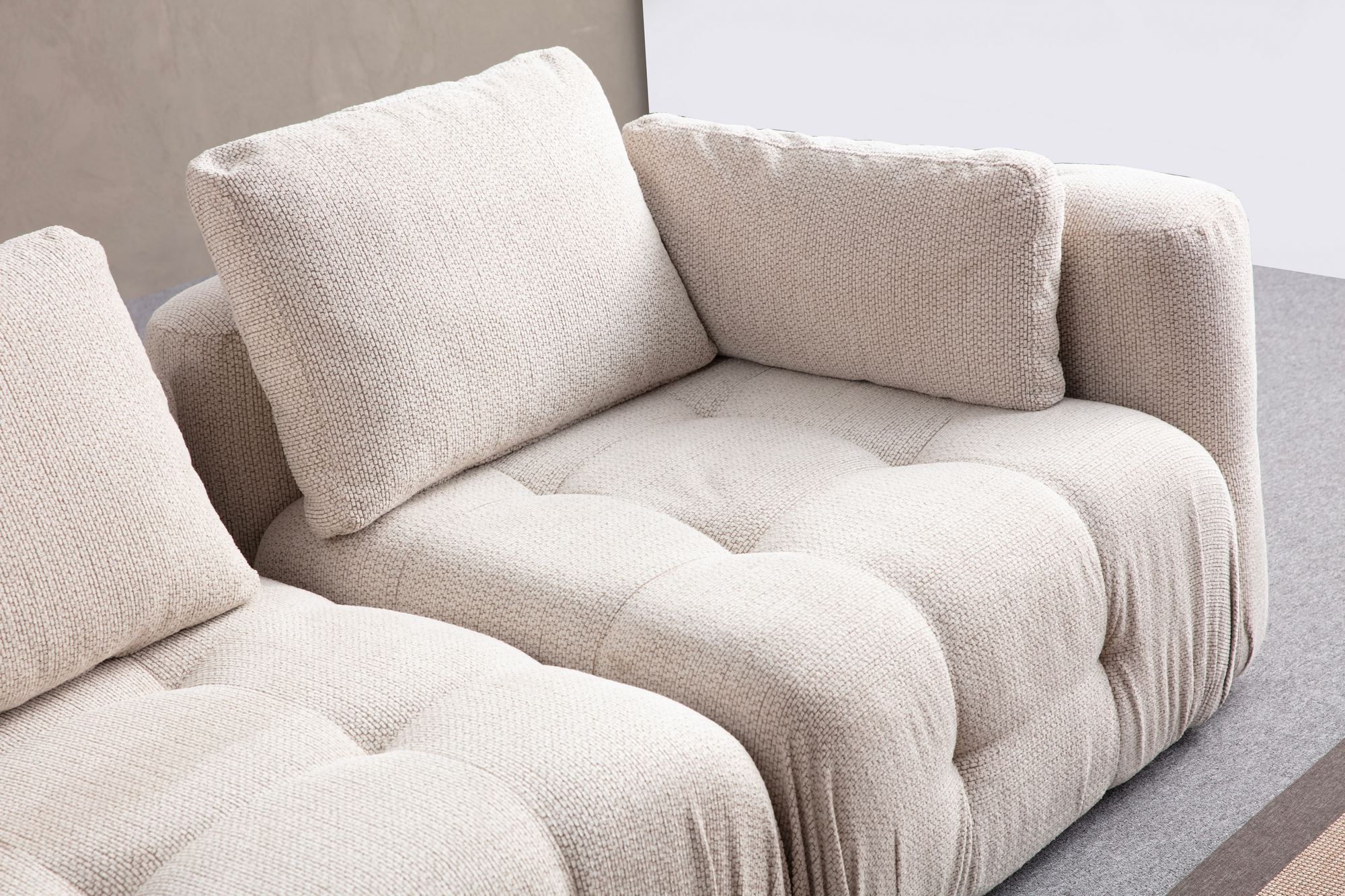 Canapea 3 locuri, Atelier Del Sofa, lemn fag si pal, bej, 290x100x65 cm — imaginea 4