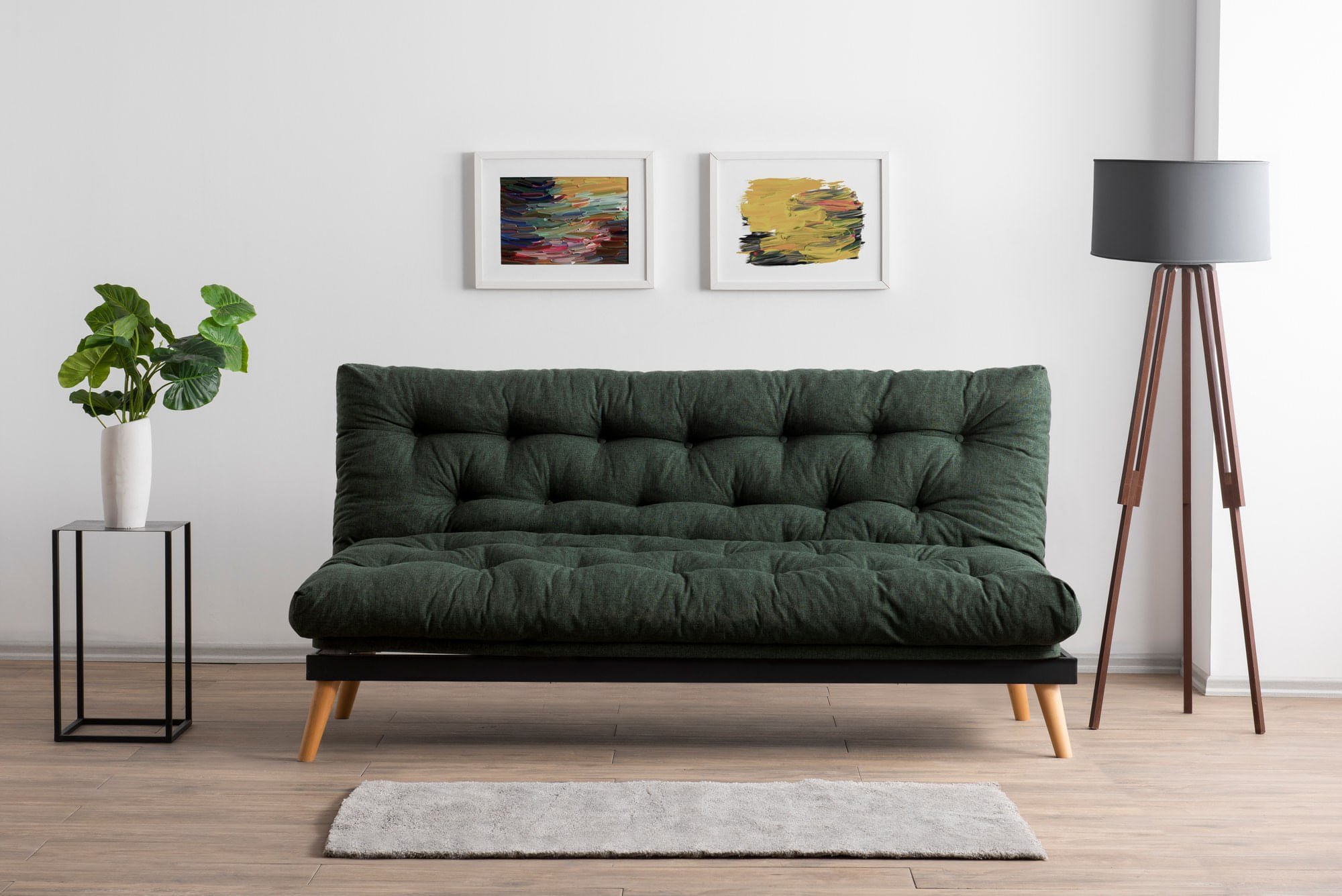 Canapea extensibila 3 locuri, Atelier Del Sofa, structura metal, stofa in, verde, 185x92x82 cm — imaginea 3