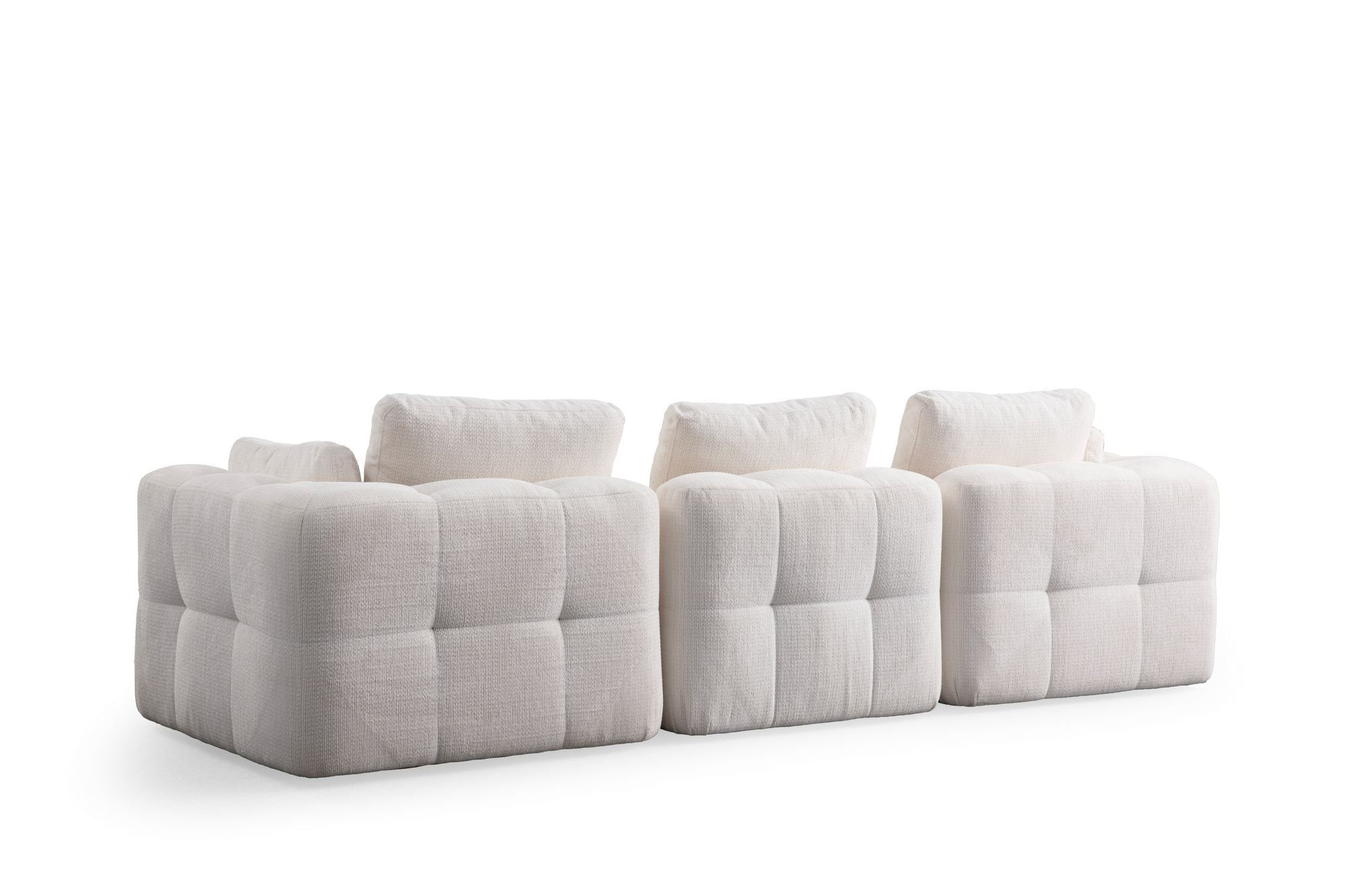 Canapea 3 locuri, Atelier Del Sofa, lemn fag si pal, alb, 290x100x65 cm — imaginea 6