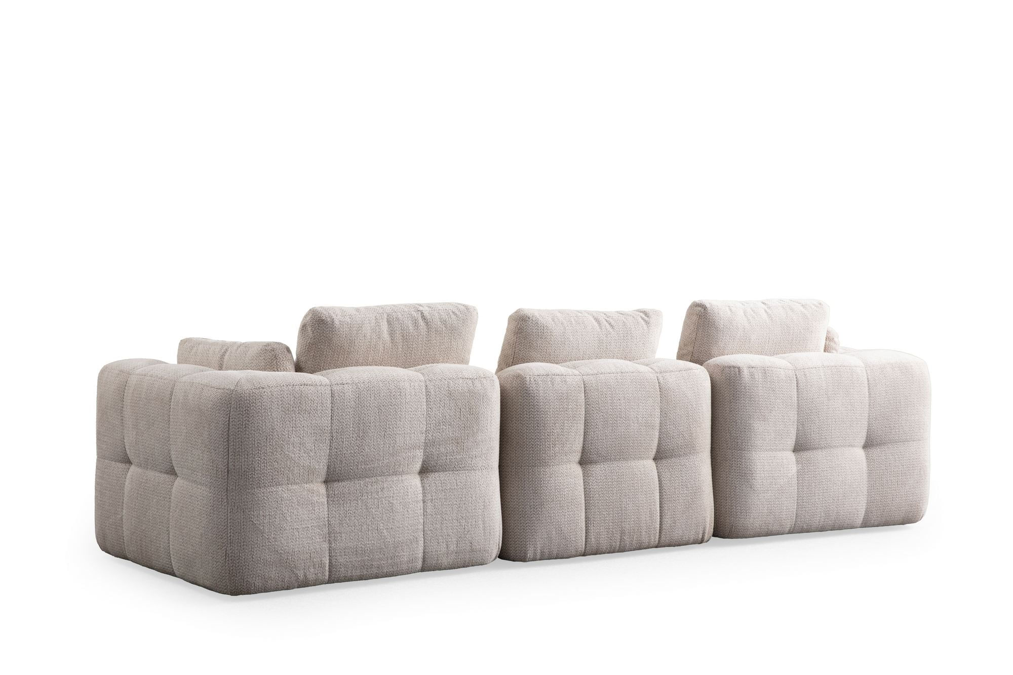 Canapea 3 locuri, Atelier Del Sofa, lemn fag si pal, bej, 290x100x65 cm — imaginea 6