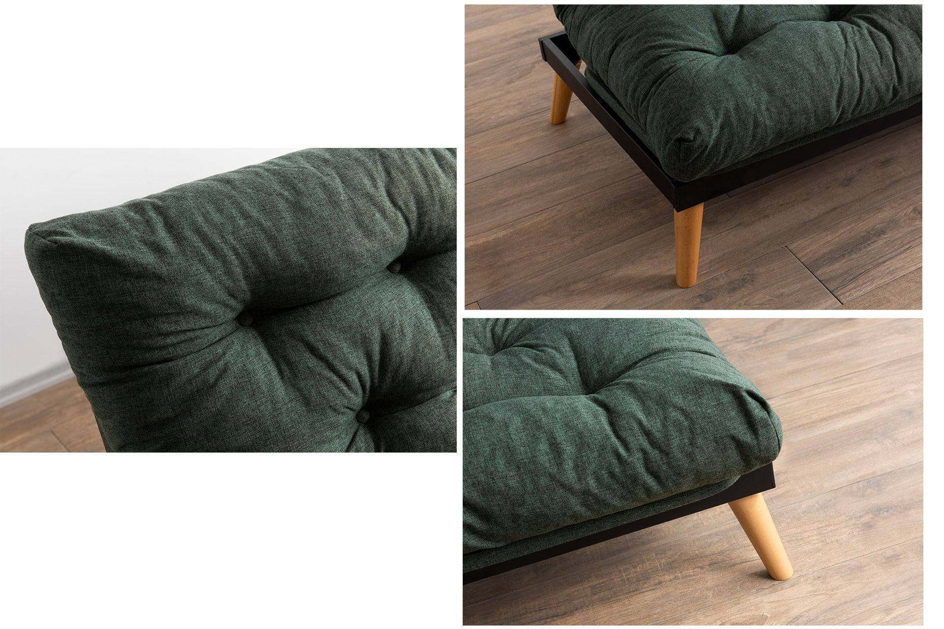 Canapea extensibila 3 locuri, Atelier Del Sofa, structura metal, stofa in, verde, 185x92x82 cm — imaginea 10