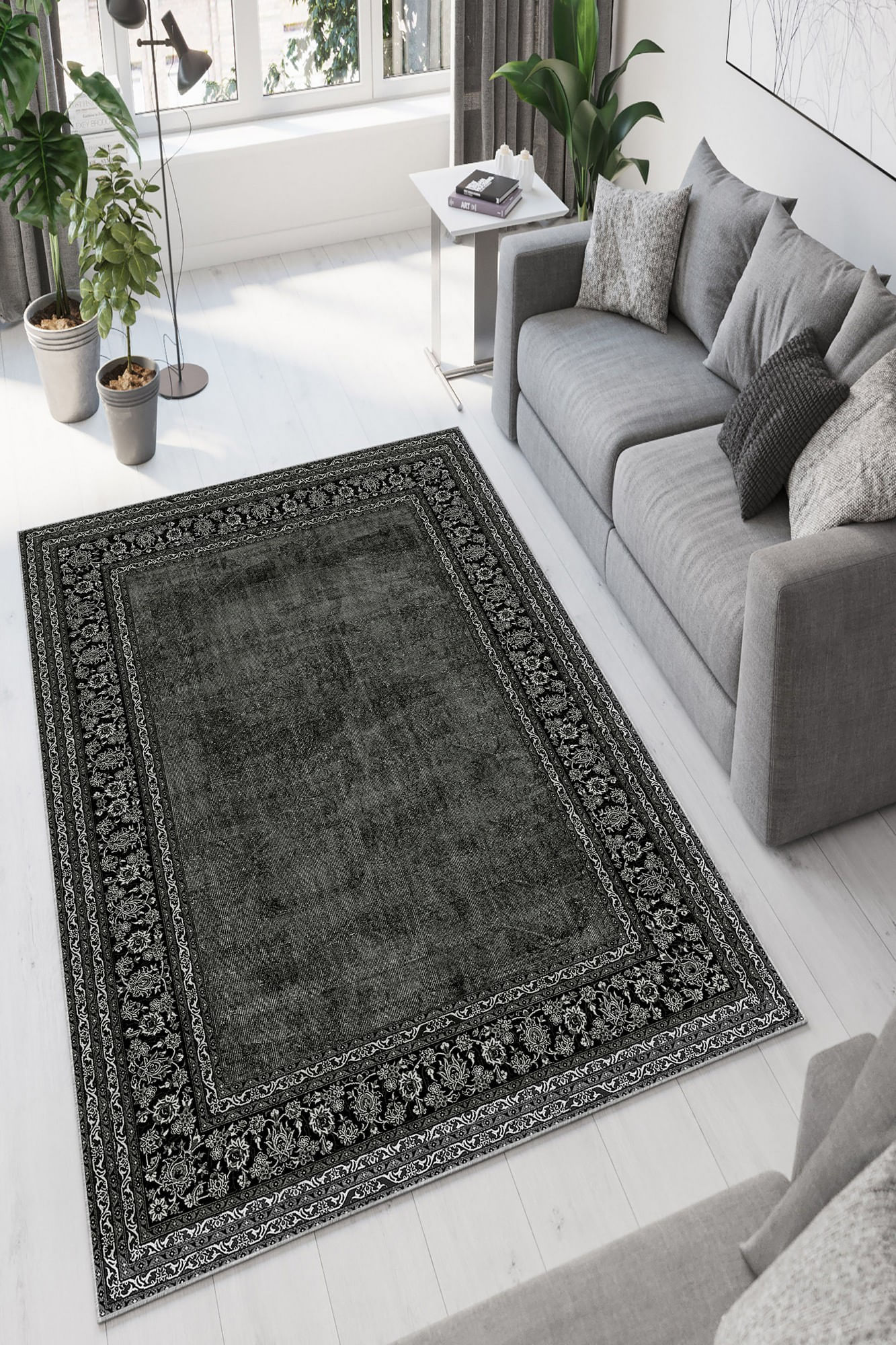 Covor, Conceptum Hypnose, antracit, 60x100 cm, 100% poliester, antiderapant