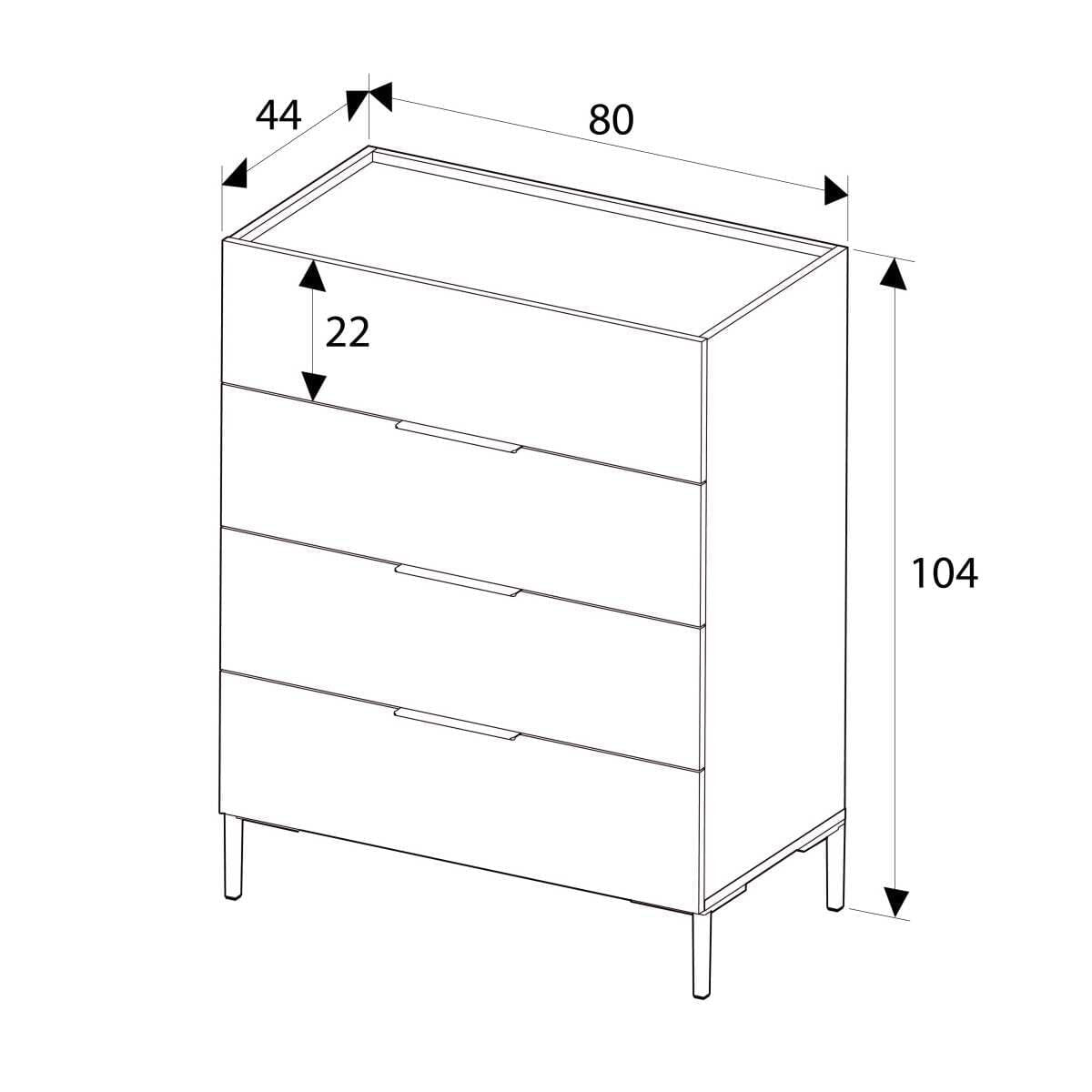 Comoda, Hanah Home, pal melaminat, nuc, 80x44x104 cm — imaginea 5