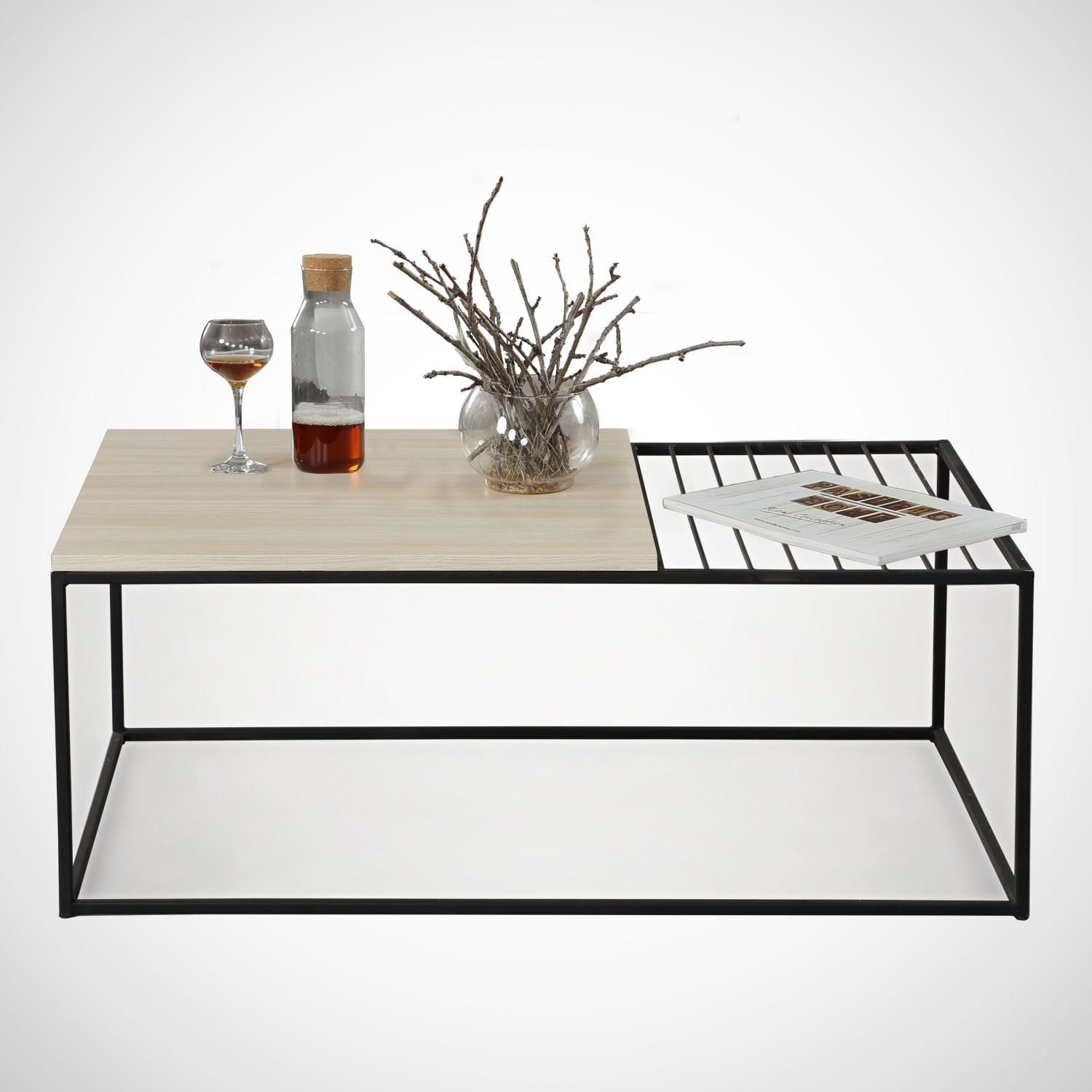 Masuta de cafea, Hanah Home, pal melaminat, stejar, 95x55x43 cm, 801CMY2840 — imaginea 2