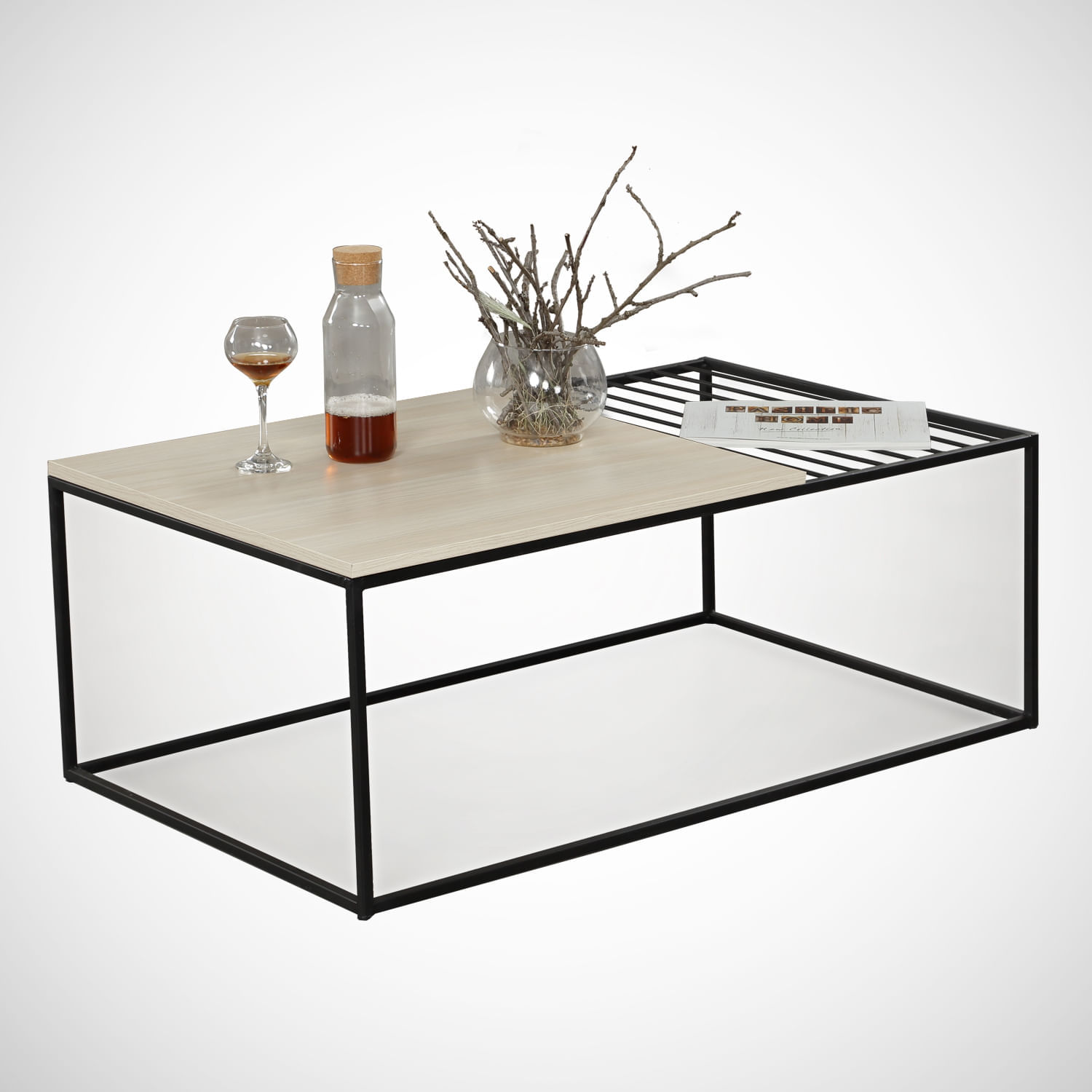 Masuta de cafea, Hanah Home, pal melaminat, stejar, 95x55x43 cm, 801CMY2840 — imaginea 5