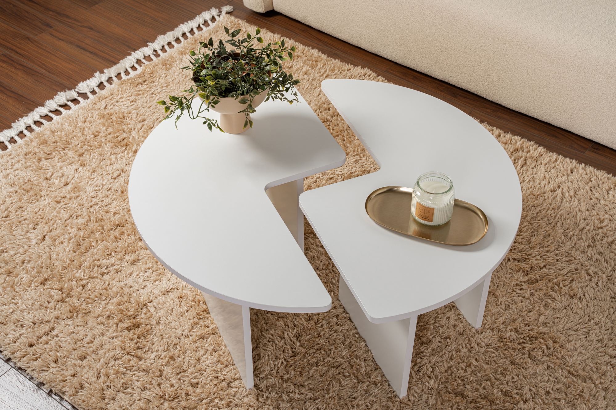 Masuta de cafea, Hanah Home, pal melaminat, alb natural, 90x41 cm — imaginea 4