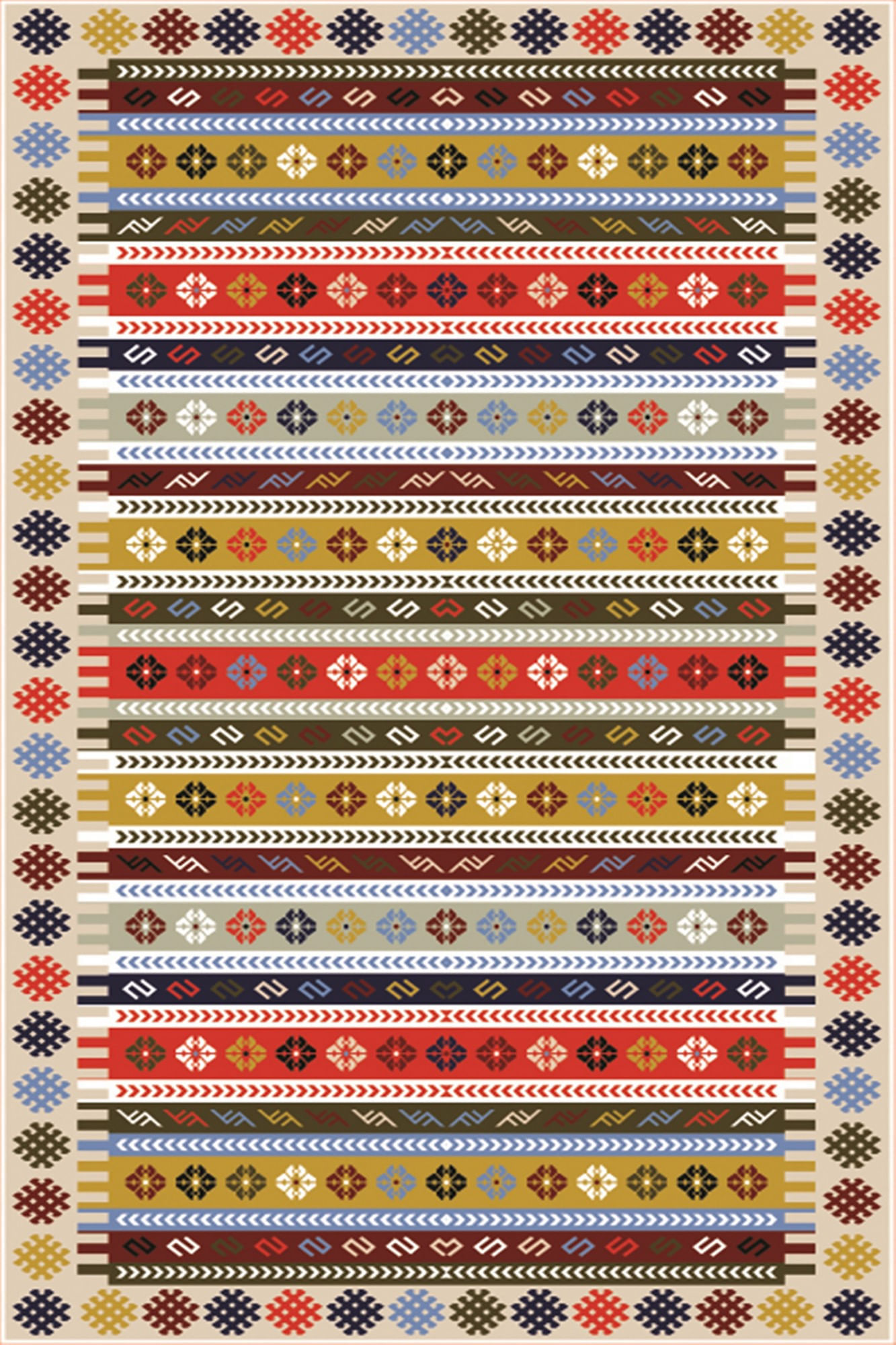 Covor de hol, Conceptum Hypnose, multicolor, 80x200 cm, catifea, antiderapant, 599HFT1169