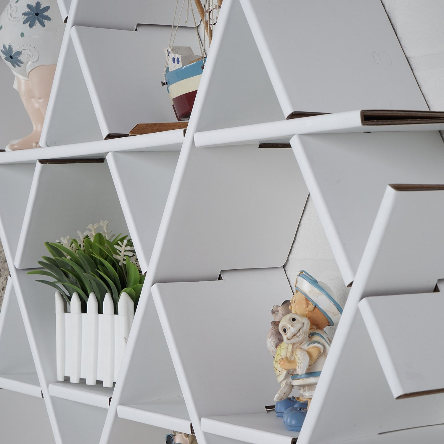 Etajera, Aberto Design, carton ondulat, alb, 70x67x11 cm - imagine 5