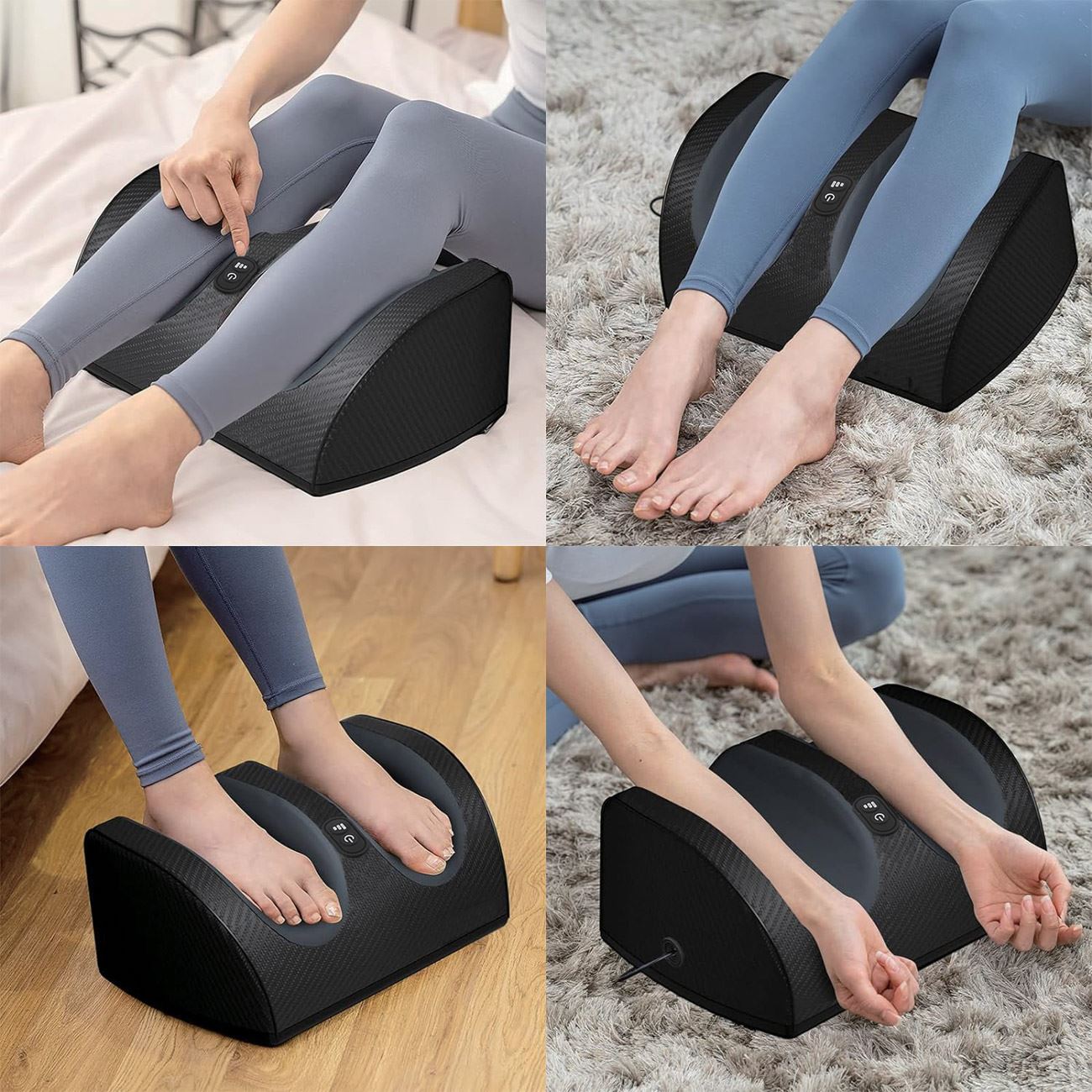 Aparat masaj picioare, muscleease, 20 noduri, 3 niveluri intensitate, auto oprire, portabil, negru - 1 | YEO