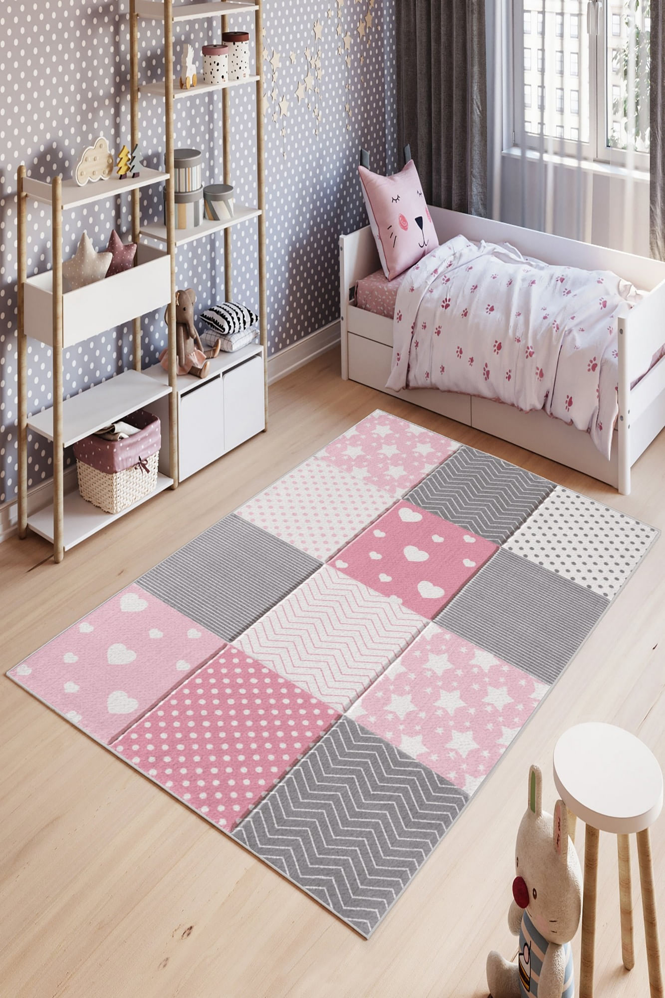 Covor copii, Conceptum Hypnose, multicolor, 140x220 cm, 100% poliester, antiderapant, 213HFT1270
