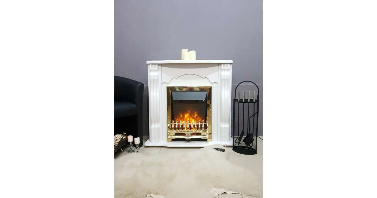 Semineu electric Clasic alb & Galileo silver, Art Flame, 883x950x300 mm, 2000W