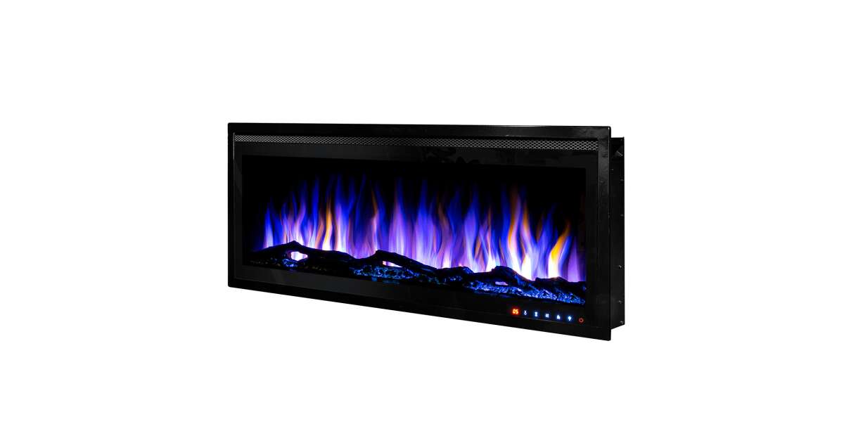 Semineu electric de perete-incorporabil Schubert 42, 448x1068x146 mm, 1500W - 2 | YEO