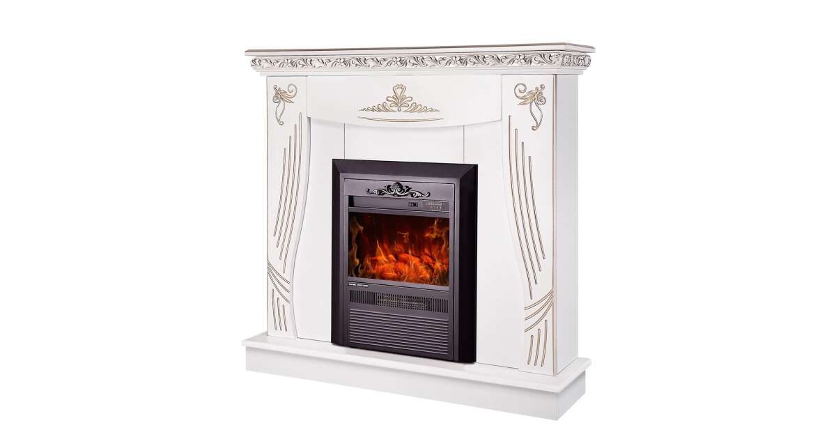 Semineu electric Napoli alb & Cristina, Art Flame, 1035x1100x300 mm, 2000W