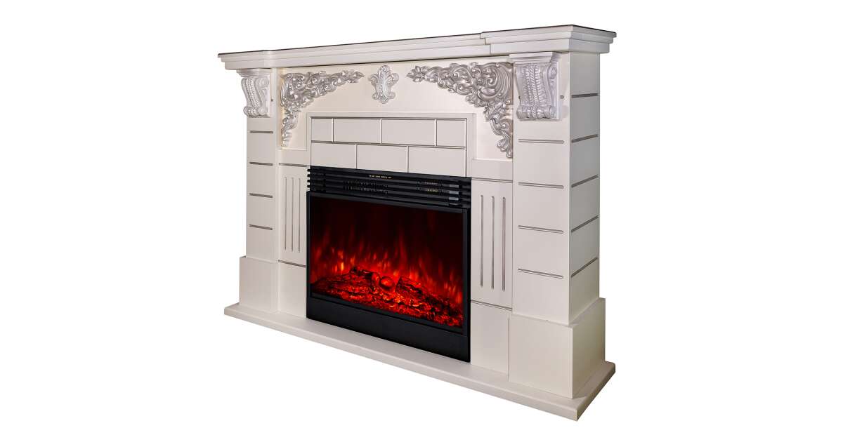 Semineu electric Imperial silver & Mirabella, Art Flame, 1110x1450x380 mm, 1950W - 1 | YEO
