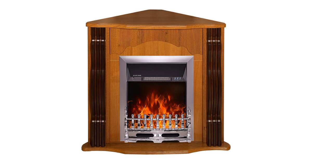 Semineu electric Clasic colț nuc & Galileo silver, Art Flame, 883x950x475 mm, 2000W