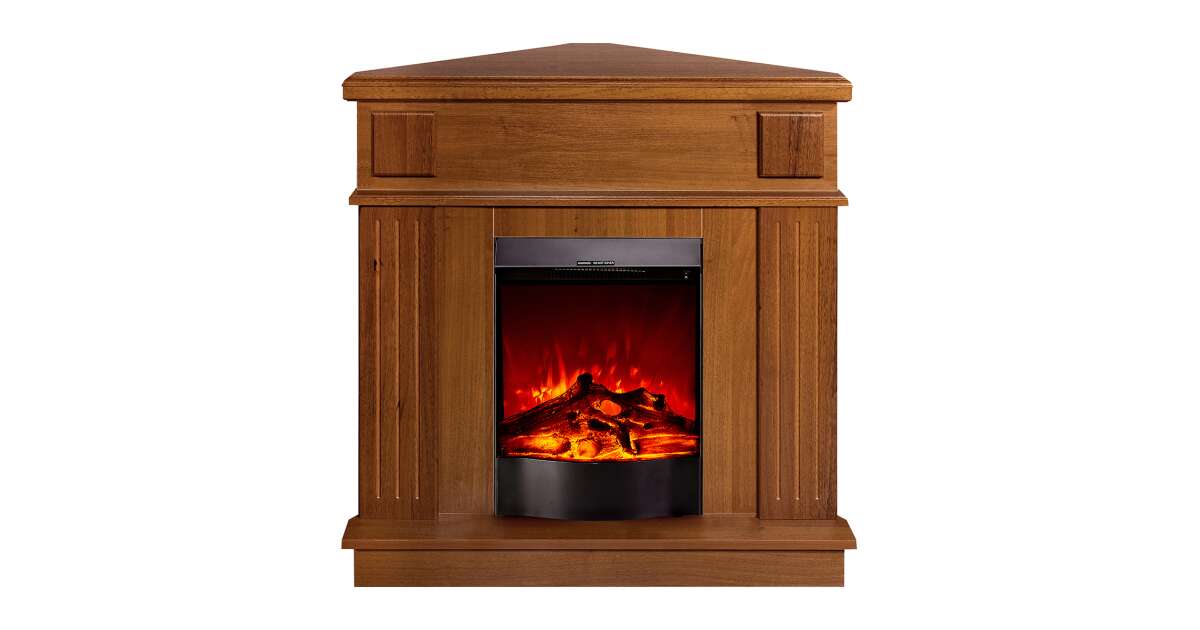 Semineu electric Marina colț nuc & Corsica, Art Flame, 1000x1000x500 mm, 1500W - 1 | YEO