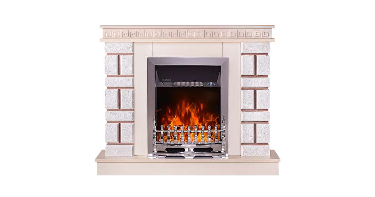 Semineu electric Nazary mini jasmine & Galileo silver, Art Flame, 874x1080x245 mm, 2000W