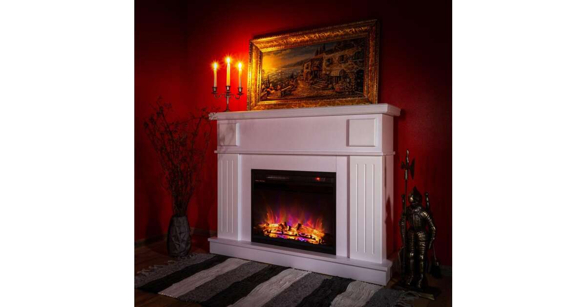 Semineu electric Olimpia alb & Lorance color, Art Flame, 950x1200x300 mm - 2 | YEO