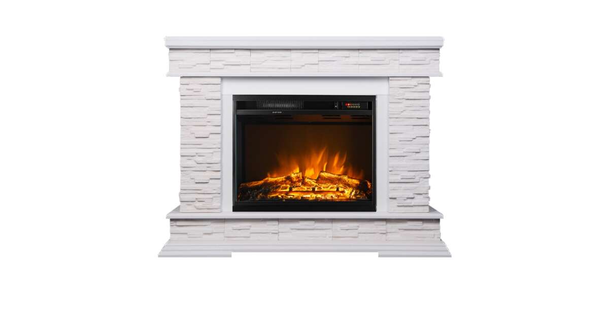 Semineu electric Stone alb & Lorance color, Art Flame, 880x1180x305 mm, 1500W - 1 | YEO