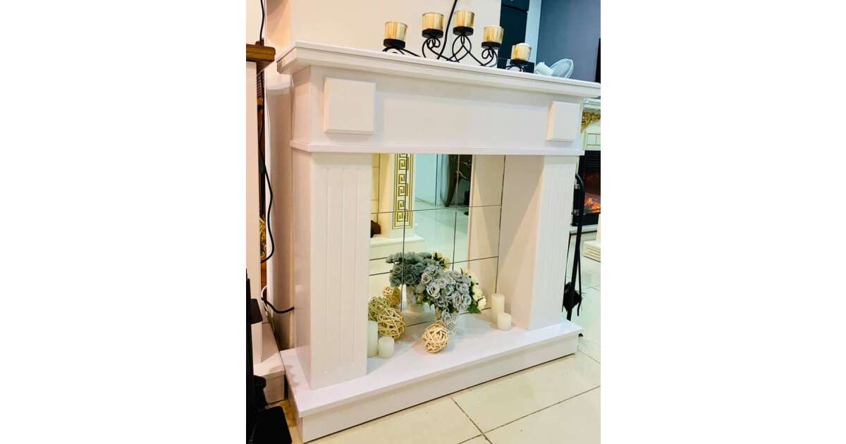 Semineu decorativ Marina plus alb, Art Flame, 997x1034x270 mm