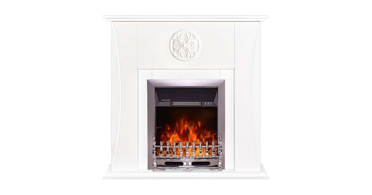 Semineu electric Benedict & Galileo silver, Art Flame, 1020x1000x240 mm, 2000W