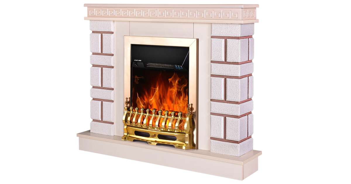 Semineu electric Nazary mini jasmine & Galileo gold, Art Flame, 874x1080x245 mm, 2000W