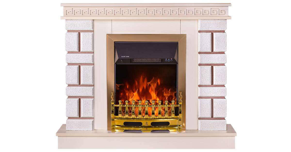 Semineu electric Nazary mini jasmine & Galileo gold, Art Flame, 874x1080x245 mm, 2000W - 1 | YEO