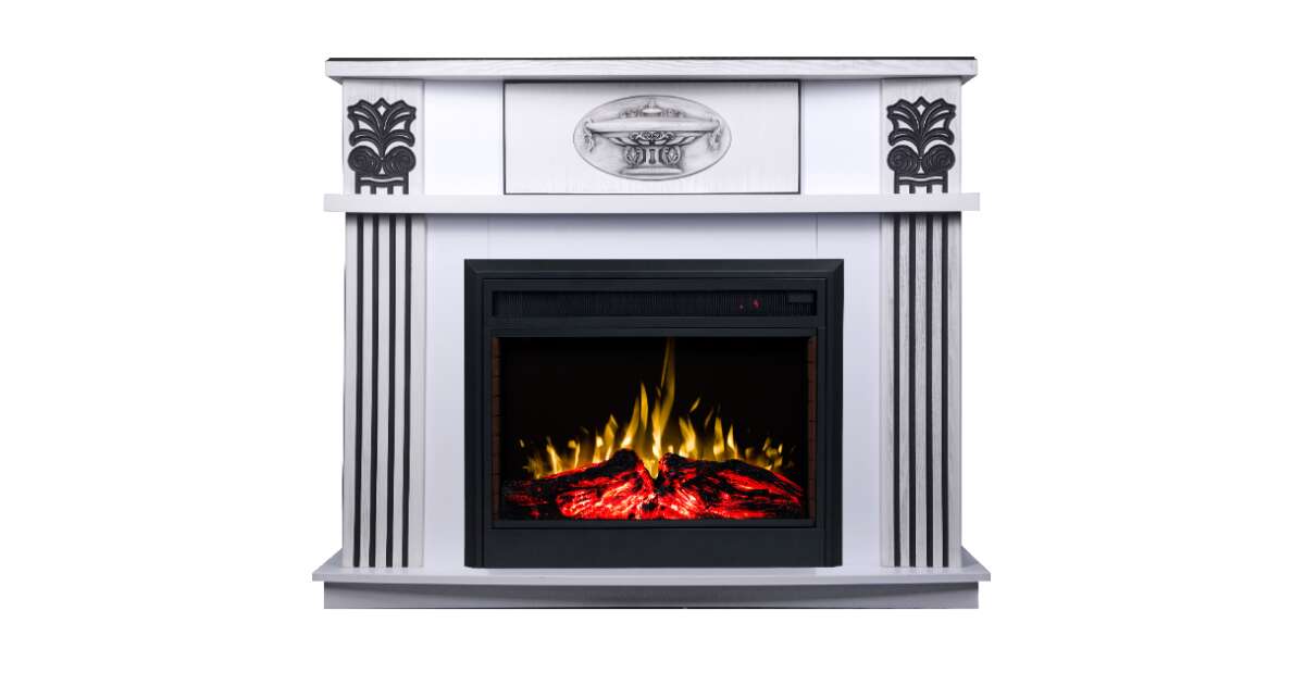 Semineu electric Roma alb & Carmen, Art Flame, 1120x1388x385 mm, 1950W