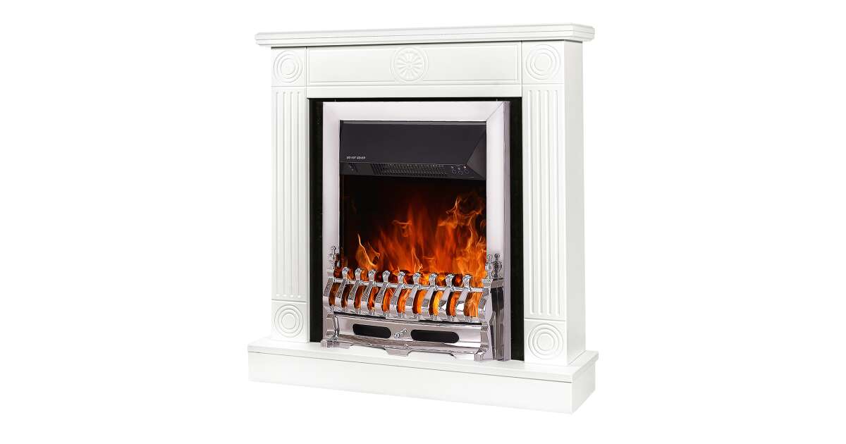 Semineu electric Donald & Galileo silver, Art Flame, 865x820x250 mm, 2000W