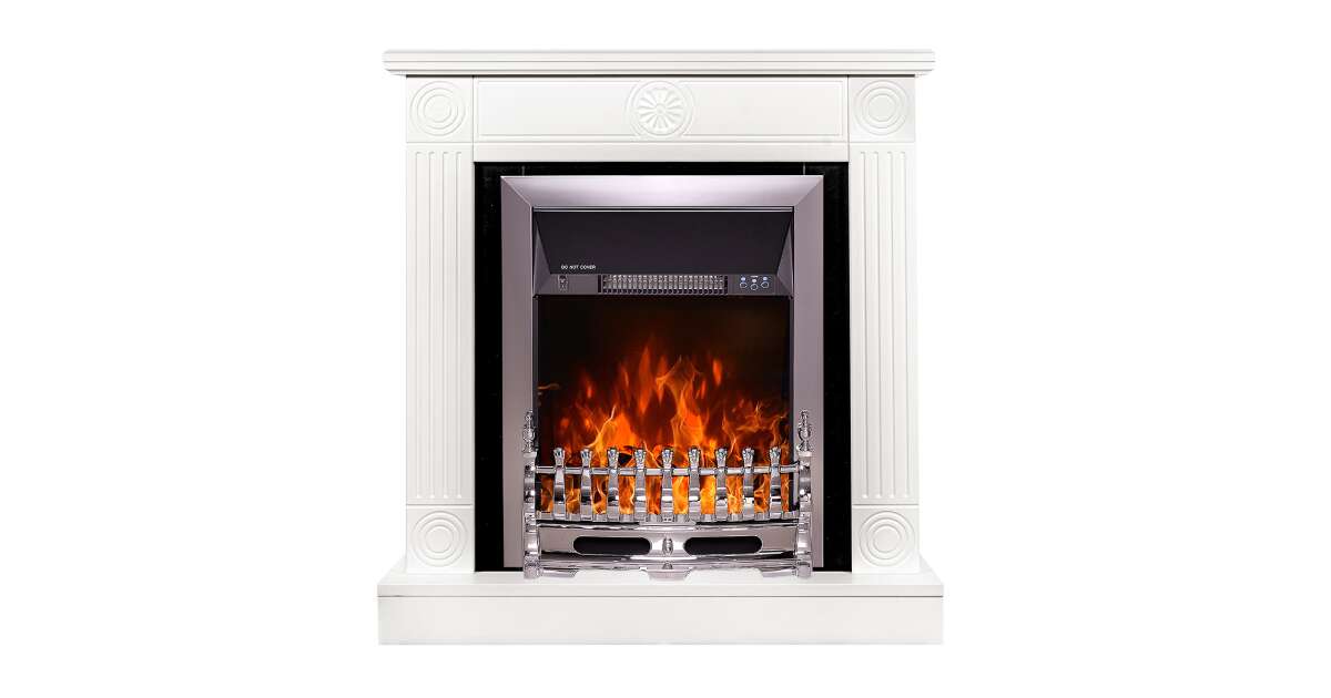 Semineu electric Donald & Galileo silver, Art Flame, 865x820x250 mm, 2000W - 1 | YEO