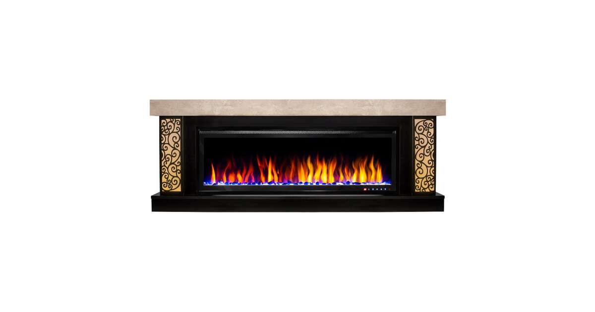 Semineu electric Galateea maxi & Schubert 50, Art Flame, 700x1800x275 mm, 1500W - 1 | YEO