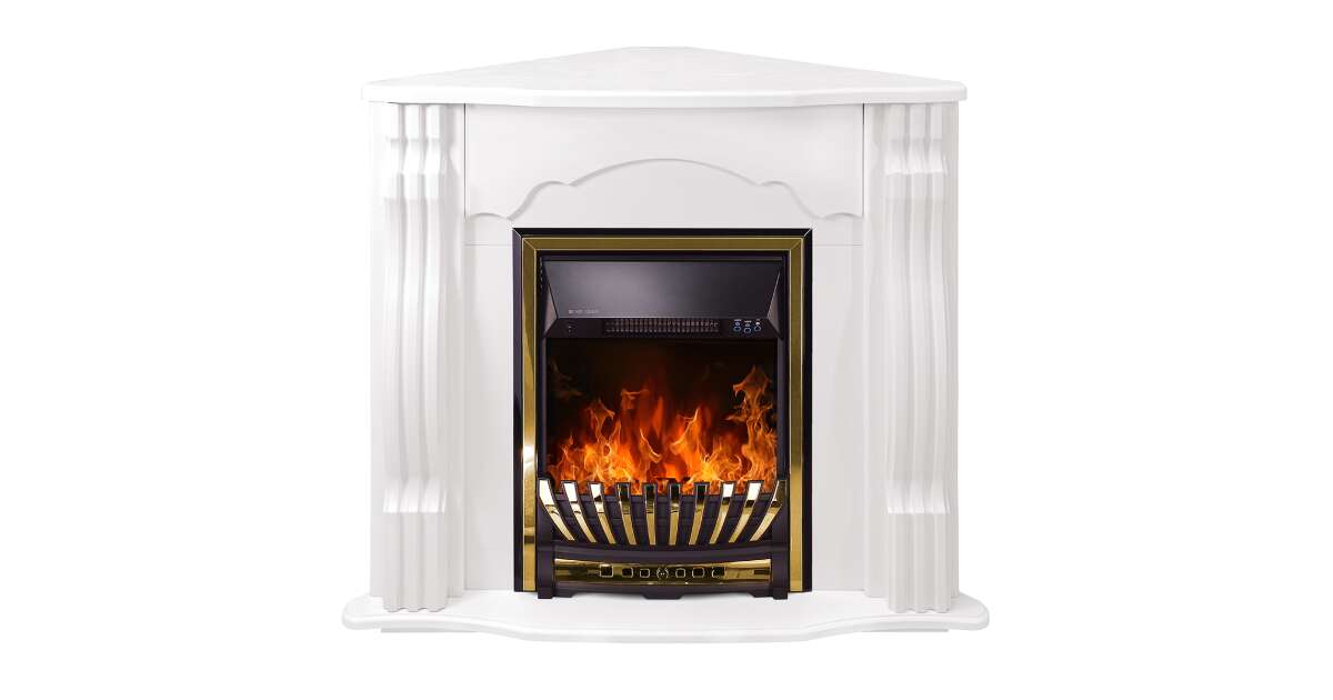 Semineu electric Clasic colț alb & Meridian, Art Flame, 883x950x475 mm, 2000W