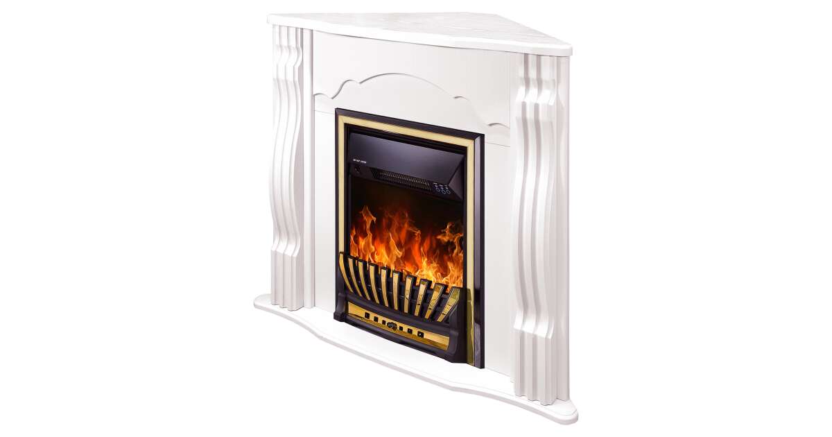 Semineu electric Clasic colț alb & Meridian, Art Flame, 883x950x475 mm, 2000W - 2 | YEO